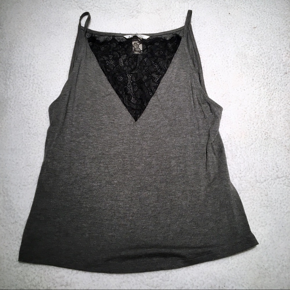 NWOT H&M lace cutout high neck tank size medium - Picture 1 of 4